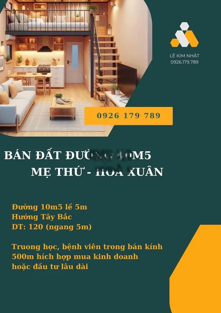 Chính chủ gữi bán nhanh đất đường 10m5 Mẹ Thứ, Hoà Xuân