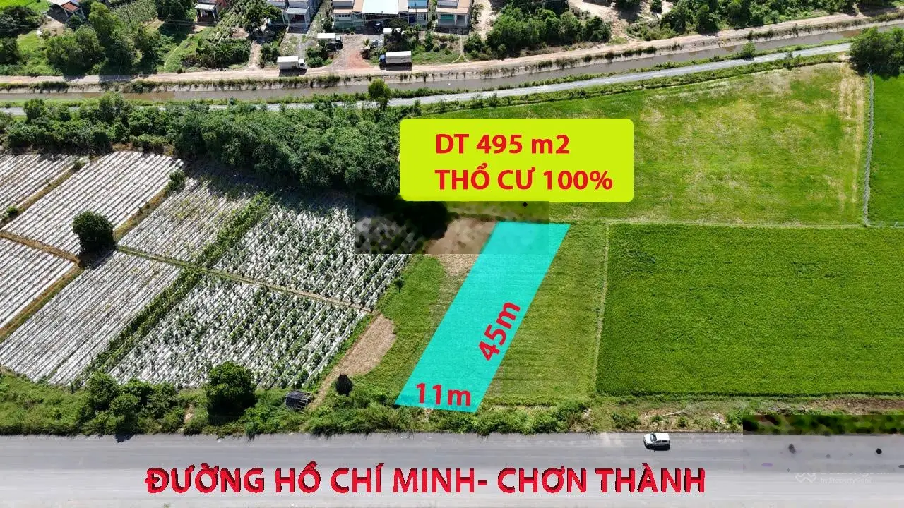495 m2 đất thổ cư, mặt tiền đường Hồ Chí Minh, Đức Hòa, Long an...giá đầu tư: ngon, bổ, rẻ