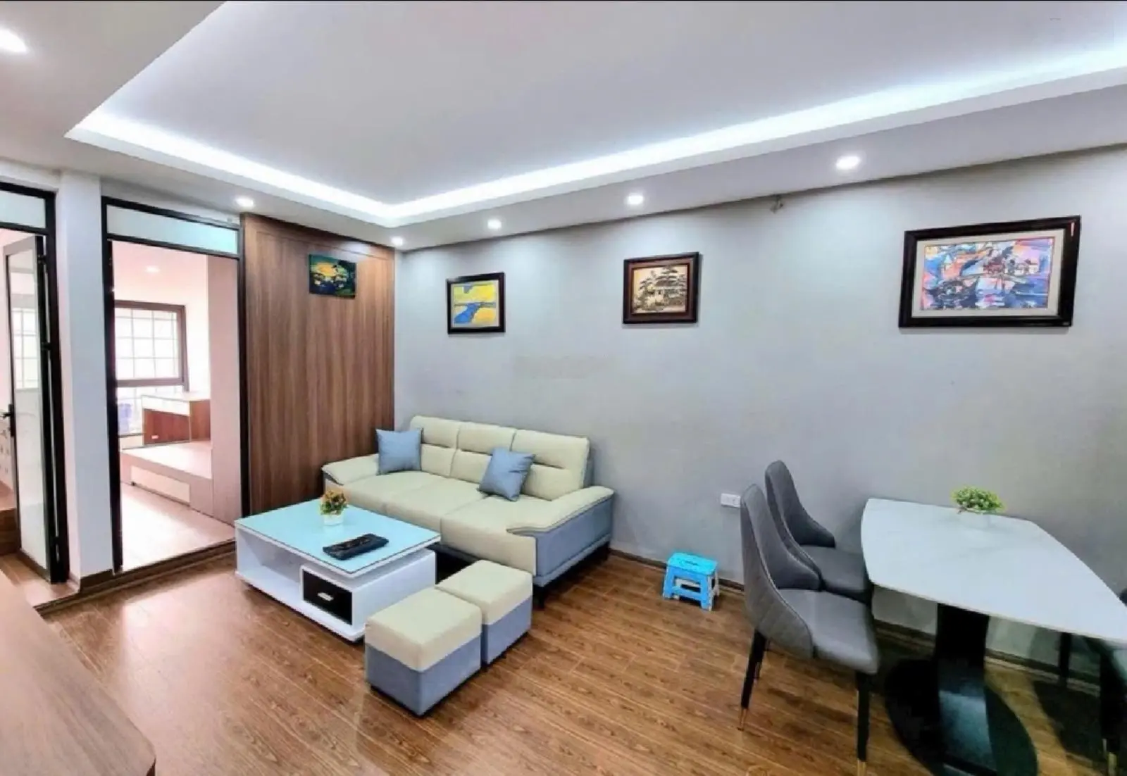 Bán nhà tập thể Đồng Xa 85m, 3PN riêng biệt, ô tô đỗ chân cầu thang, full nội thất, giá 3,5