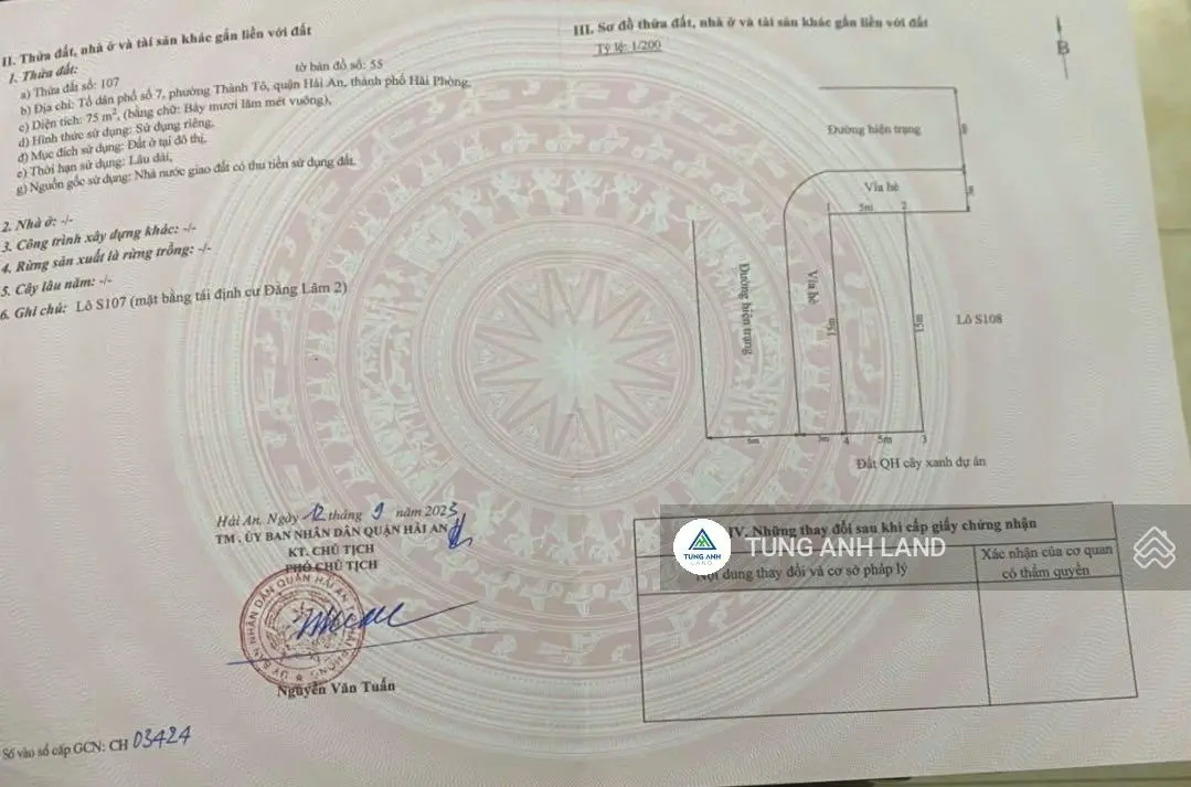 Bán đất tái định cư tại Đằng Lâm 2, Hải An, Hải Phòng. Diện tích 75m2