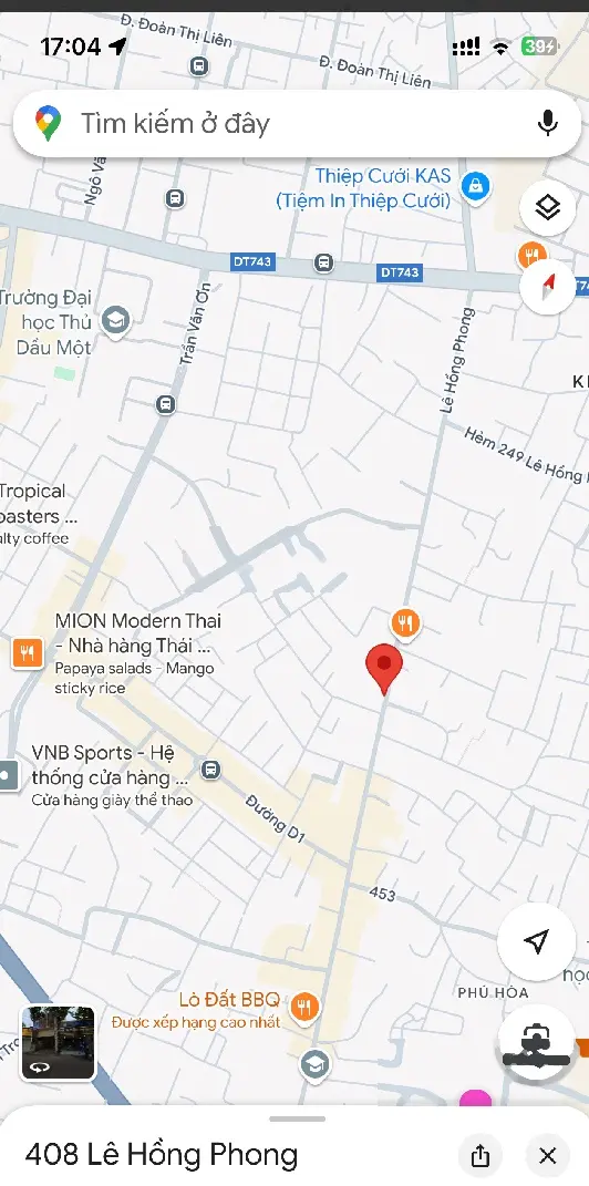 Mặt tiền kinh doanh Lê Hồng Phong 5x30 thổ cư 100% Phường Phú Hòa, Thủ Dầu Một, Bình Dương