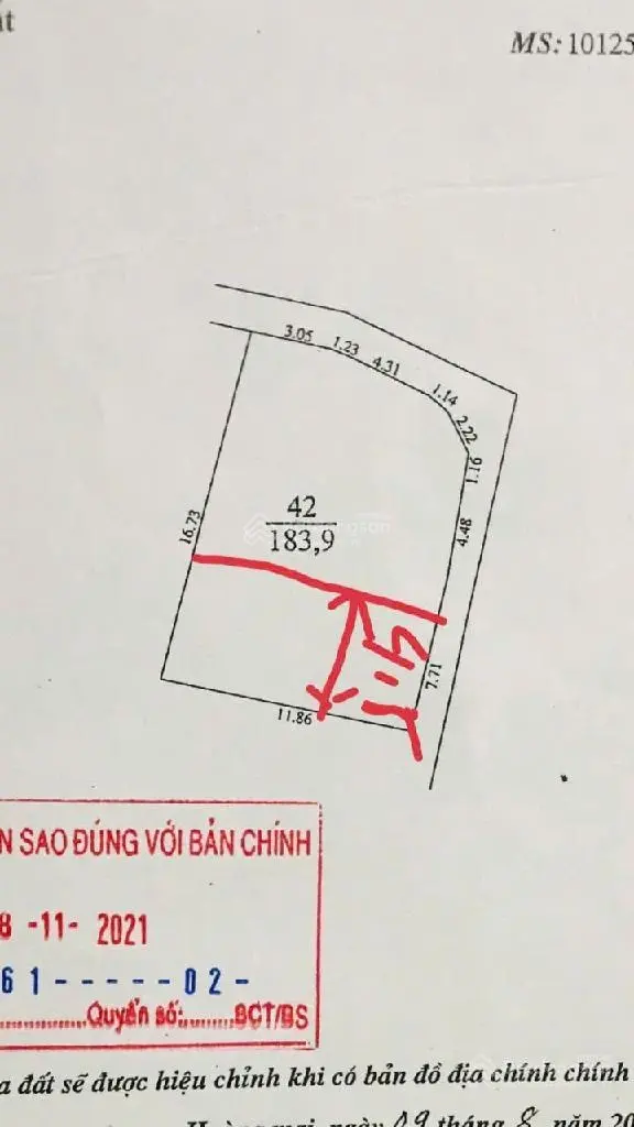 Bán 50m2 đất, sổ đỏ riêng, ngõ phố Vĩnh Hưng, giá 6.4 tỷ