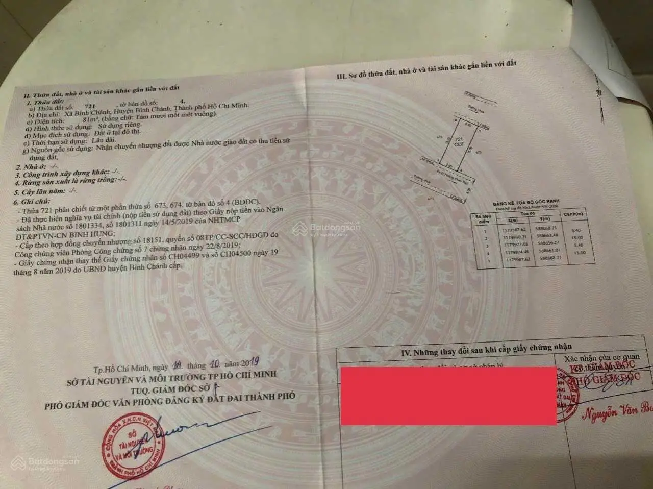 Bán đất Bình Chánh đường Hoàng Phan Thái