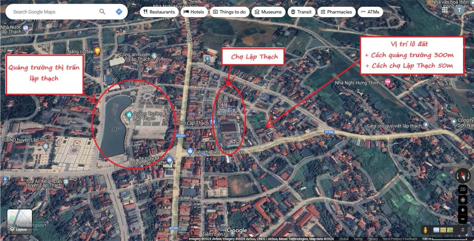 Bán gấp đất trung tâm thị trấn Lập Thạch. DT 100m2, cách chợ Lập Thạch 50m. Giá 3.55 tỷ bao phí