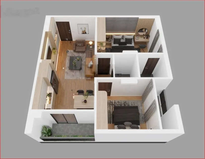 Căn góc số 16 (2 phòng ngủ, 2Wc, 2 ban công) tầng 16 - Binh An Plaza Tp. Thanh Hóa