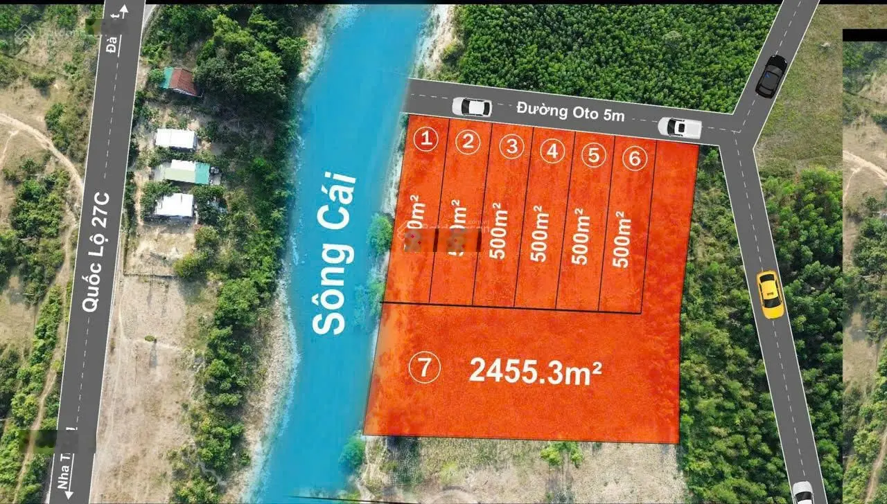 Bán đất giáp Sông Cái và Quốc lộ 27C đi từ Nha Trang lên TP Đà Lạt