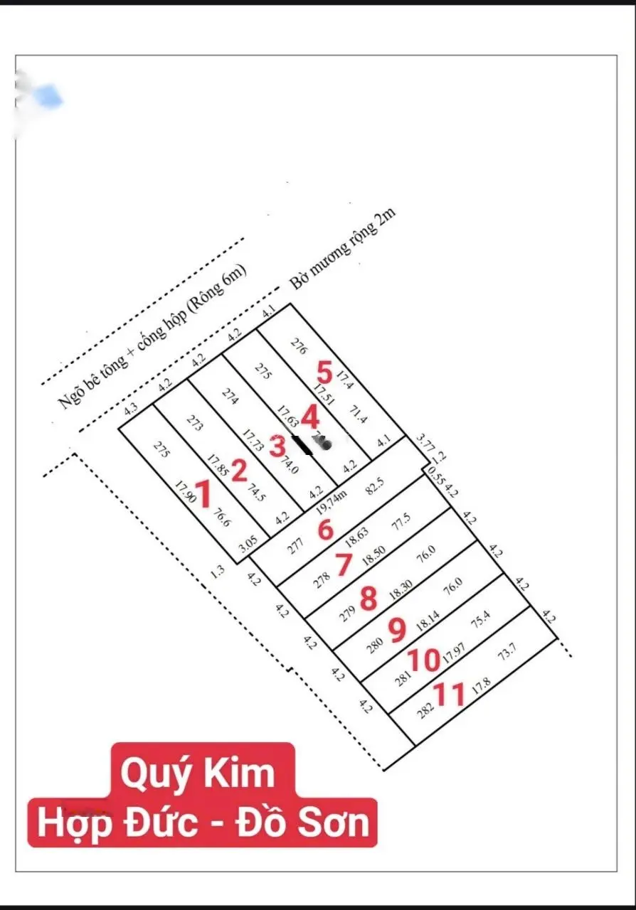 MỞ BÁN BẠT PHÂN LÔ GẦN CHỢ QUÝ KIM, ĐỒ SƠN NGÕ 7M CHỈ TỪ 1,2X TỶ - Diện tích: Từ 73m2 đến 8