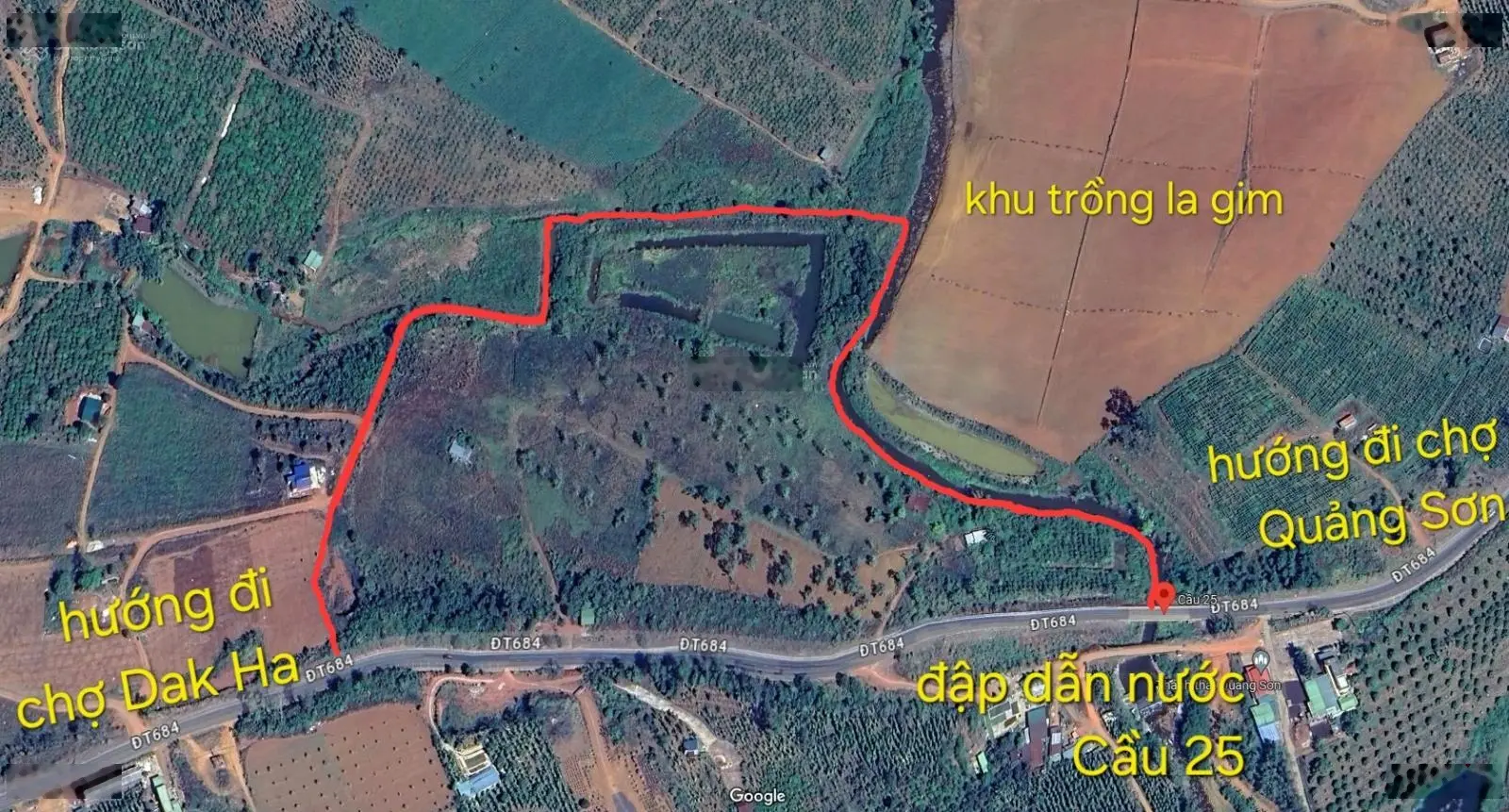 6.5ha, 390m mặt tiền QL28, suối chảy quanh năm, gần Gia Nghĩa Đắk Nông