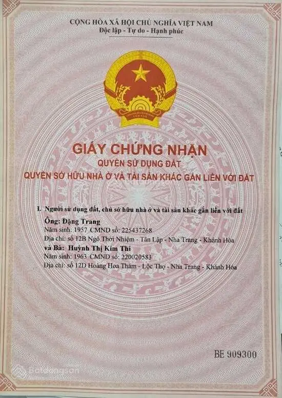 Bán nhà mặt tiền đường Thủy Xưởng, Phường Phương Sơn, Nha Trang, Khánh Hoà