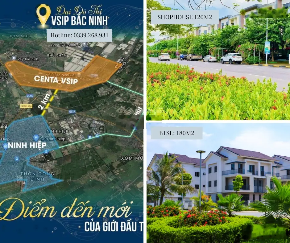 Chỉ từ 2 tỷ sở hữu ngay nhà 3 tầng, giá gốc chủ đầu tư, ân hạn gốc, lãi 1 năm tại VSIP Bắc Ninh