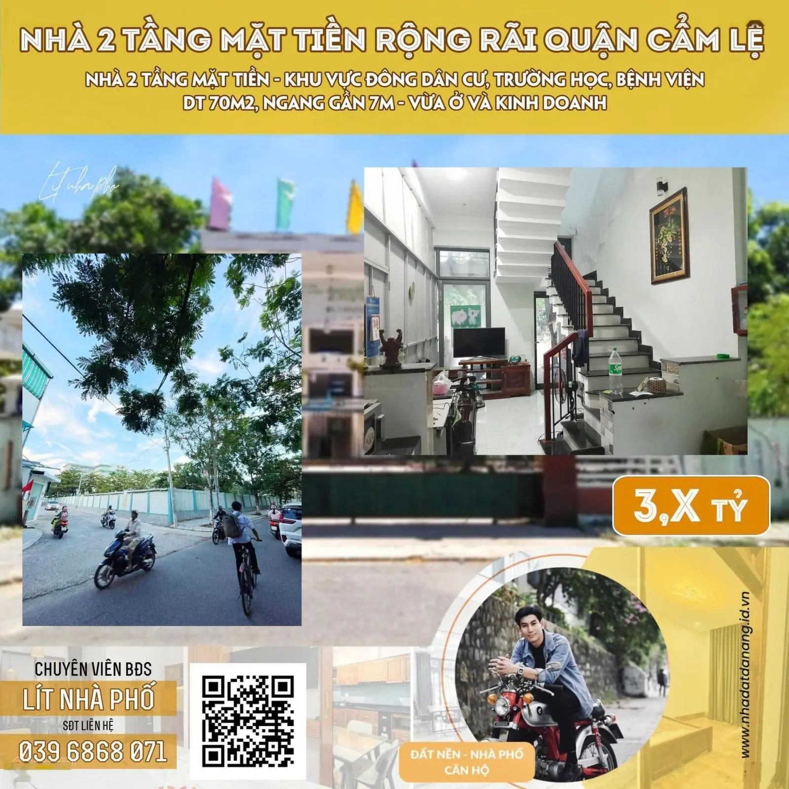 Nhà 2 Tầng - Đường mặt tiền - Gần Bệnh Viện Đa Khoa Cẩm Lệ giá đầu tư