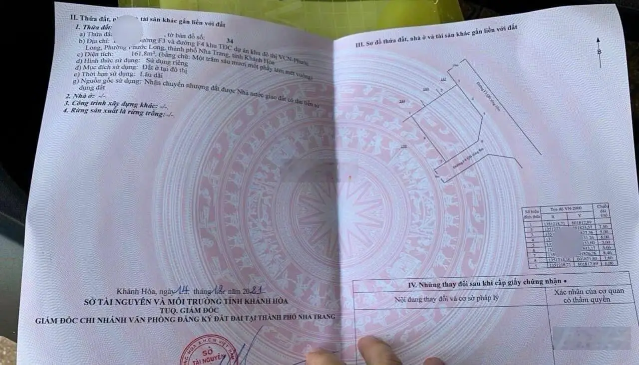 BĐS Thiên Phước: Lô góc tái định cư Phước Long, Tp Nha Trang 12 tỷ