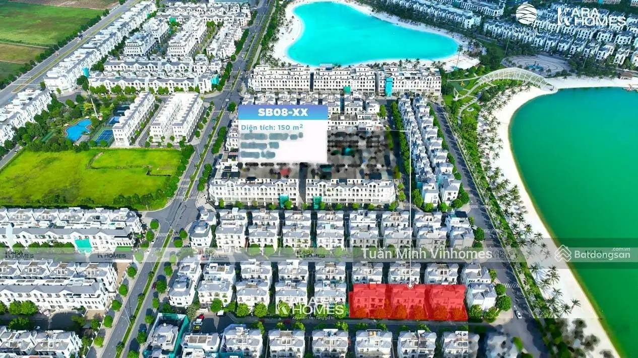 Bán căn biệt thự song lập Sao Biển SB08, 150m2, hỗ trợ vay 70% trong 30 năm, LS 2 năm đầu 6,5%