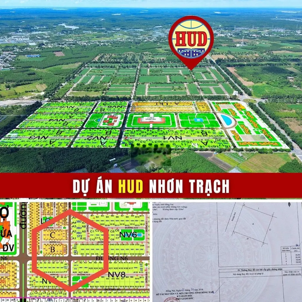 Bán nền nhà vườn dự án Hud 360m2 - 18m x 20m hàng hiếm