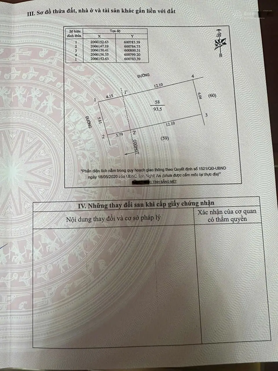 Cơ hội vàng sở hữu đất đẹp Hưng Dũng, TP. Vinh! 93.5m2, đường 9m rất rộng. MT: 5.61m. Liên hệ