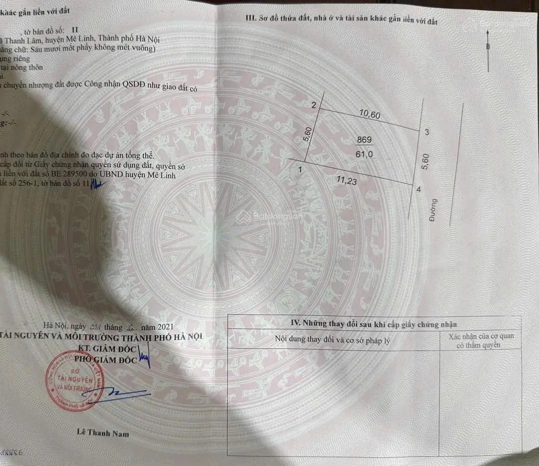 Hàng mới ra lò 61m tại Thanh Lâm - Mê Linh. Trục chính , đường to , ngõ thông