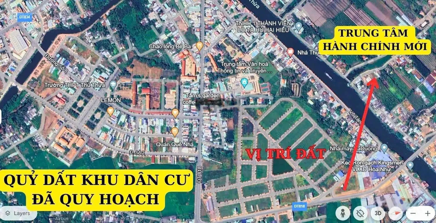 Cần tiền nên Bán Gấp Lô Đất MT DT818 thổ cư nhỉnh 1 tỷ