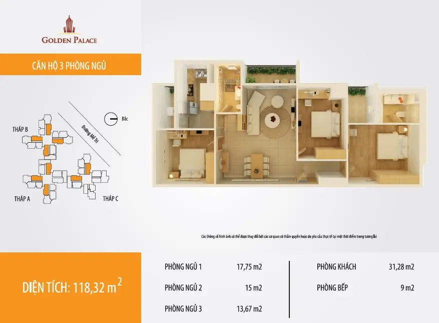 Chủ nhà tin tưởng gửi em bán nhanh căn 3N ở Golden Palace Mễ Trì full nội thất rất đẹp giá 55tr/m2