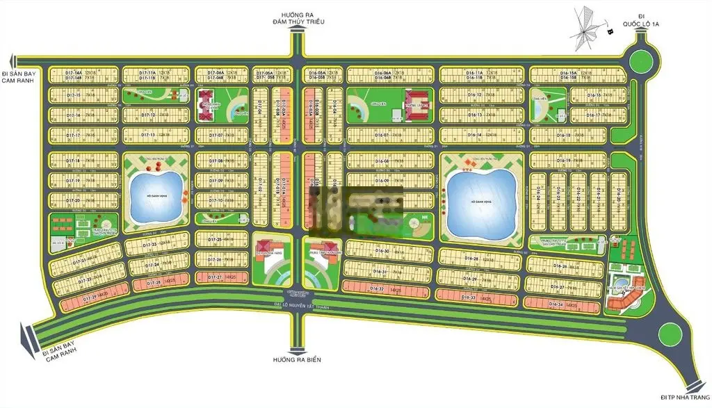 Golden Bay Cam Ranh: bán Biệt thự view hồ D16-28 giá chỉ 39tr/m2