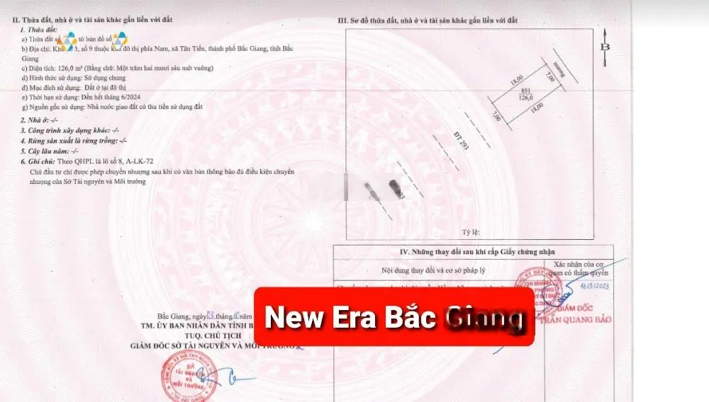Đất nền tự xây mặt đại lộ Hùng Vương - Trung tâm ngã 6 Tp. Bắc Giang