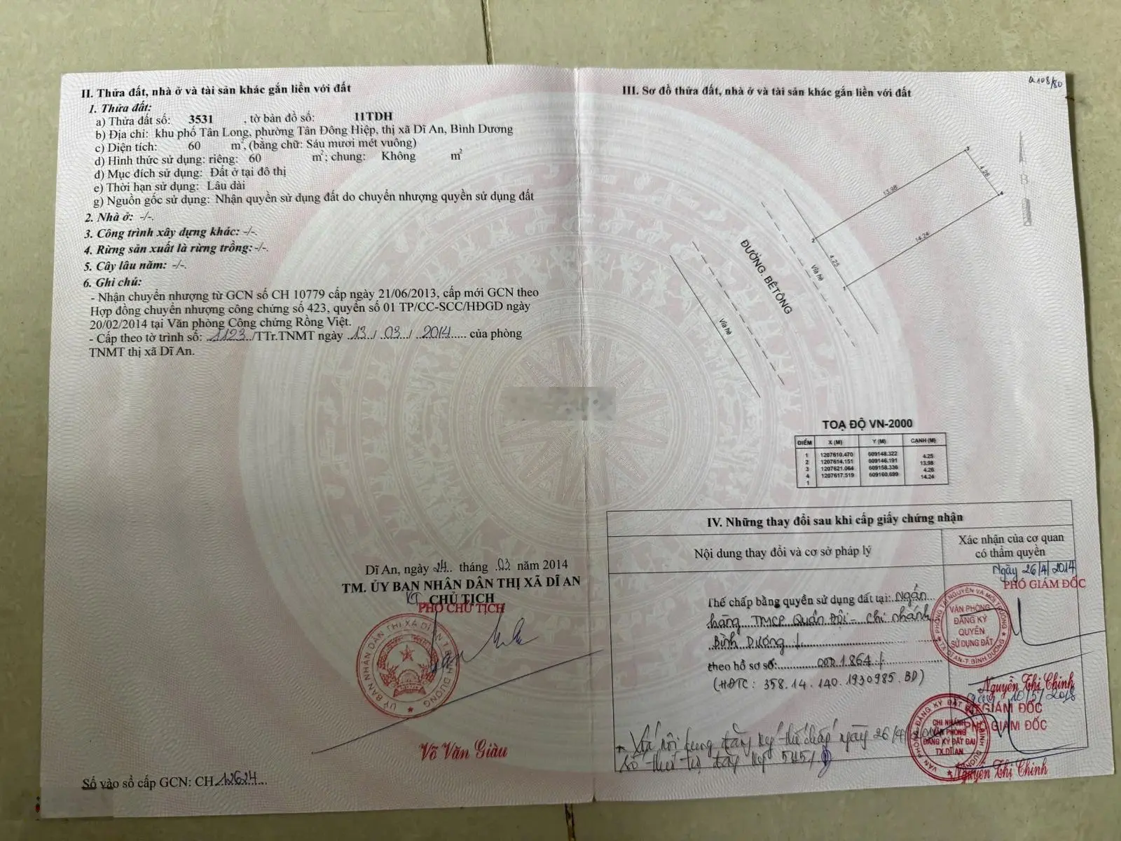 Bán nhà riêng tại Đường Nguyễn Thị Chạy, Tân Đông Hiệp, Dĩ An, Bình Dương, 3,55 tỷ, 60m2 giá ưu đãi