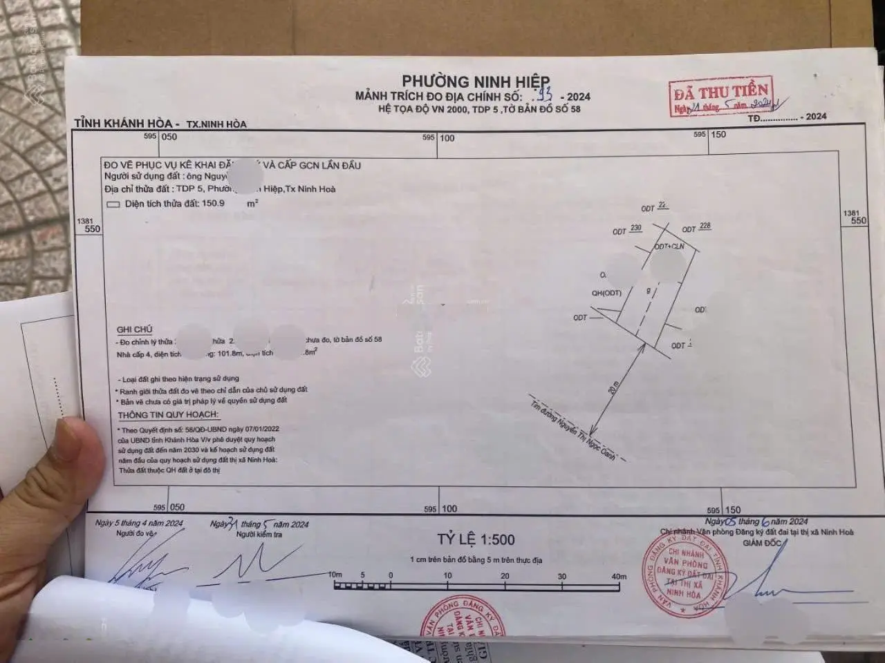 Bán nhà riêng 151m2 chính chủ tại Ninh Hiệp - Ninh Hoà đường Nguyễn Thị Ngọc Oanh