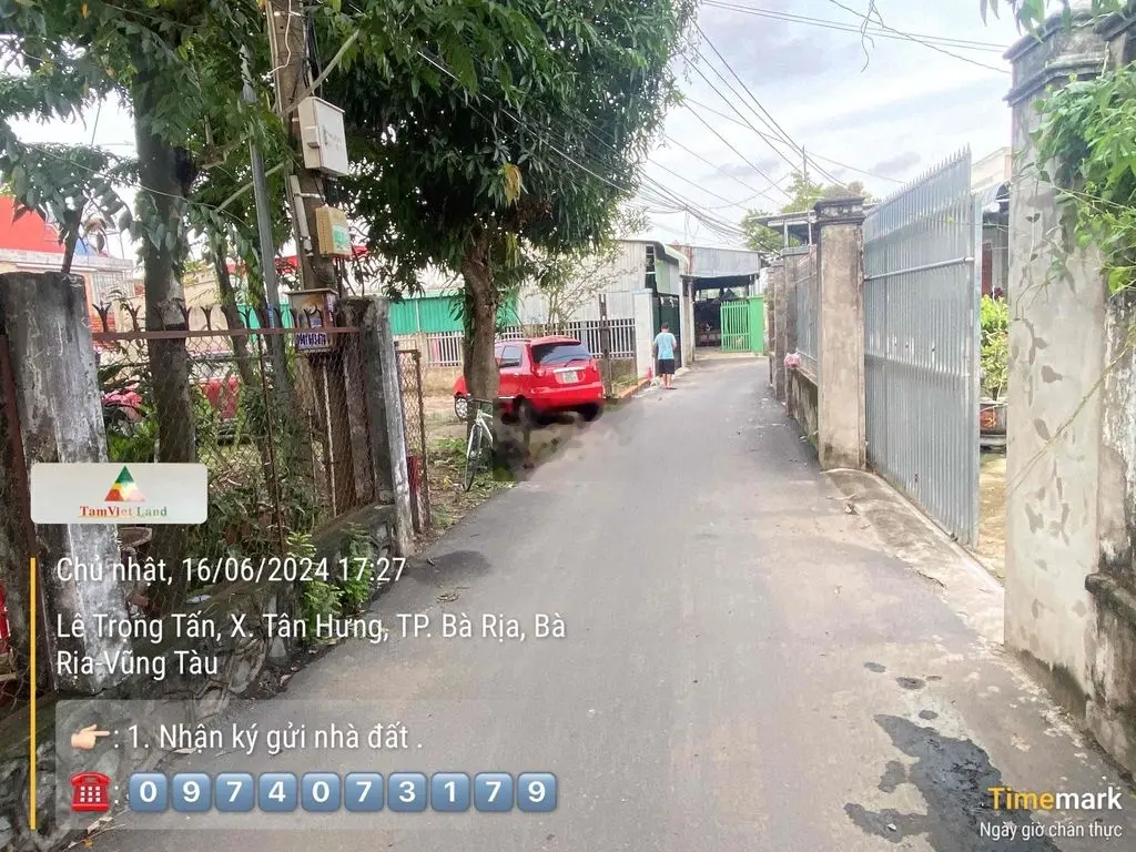 Bán đất thổ cư giá 1,35 tỷ, diện tích 131 m2, tại Lê Trọng Tấn, xã Tân Hưng, Bà Rịa