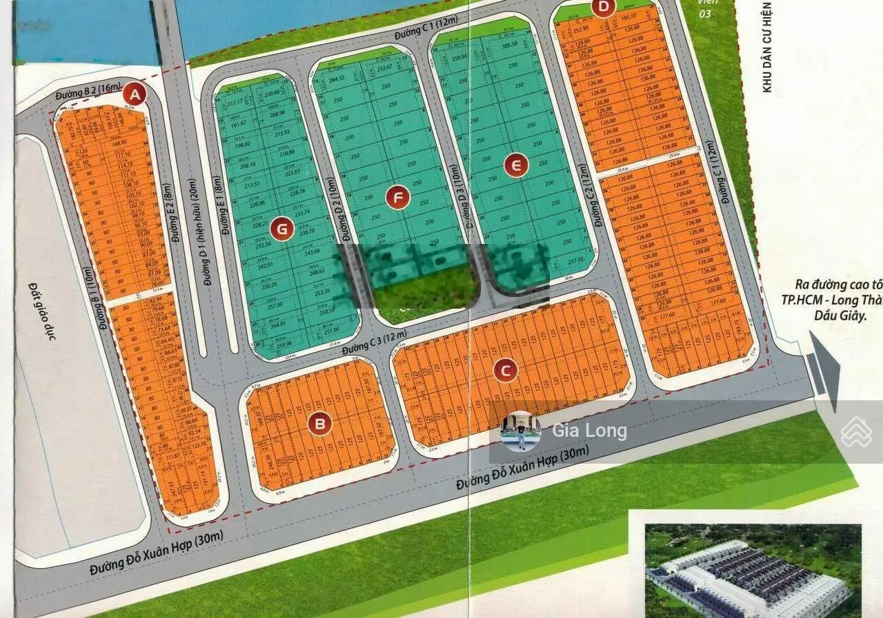 Mặt tiềnĐỗ Xuân Hợp nền duy nhất 125m2 Hoàng Anh Minh Tuấn đối diện Global City , giá 250tr/m2