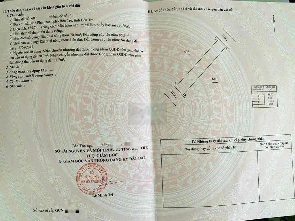 Nhà lầu có thổ cư, Bình Phú, Bến Tre