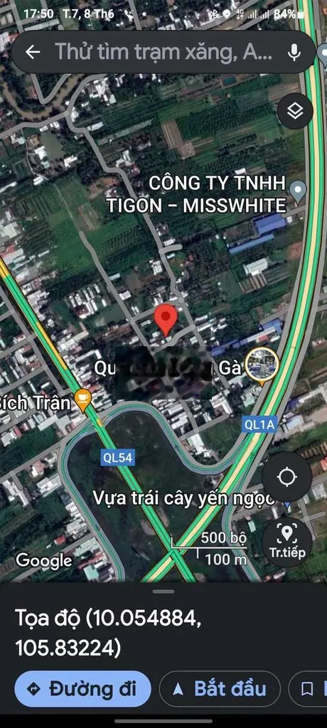 Bán 500m2 có 200m2 Thổ Cư Gần Cầu Vượt Bình Binh,Bình Minh, Vĩnh Long