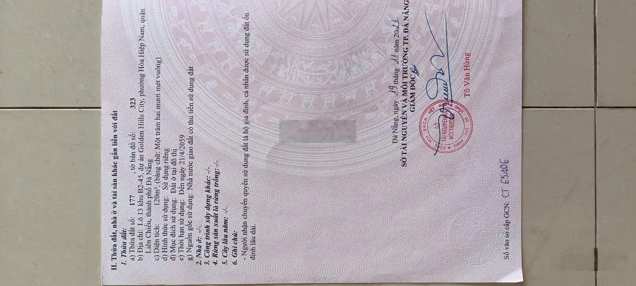 Bán 3 lô đất hướng Đông Bắc khu C1 Golden Hills đối lưng đường chính 15m ra sông Cu Đê