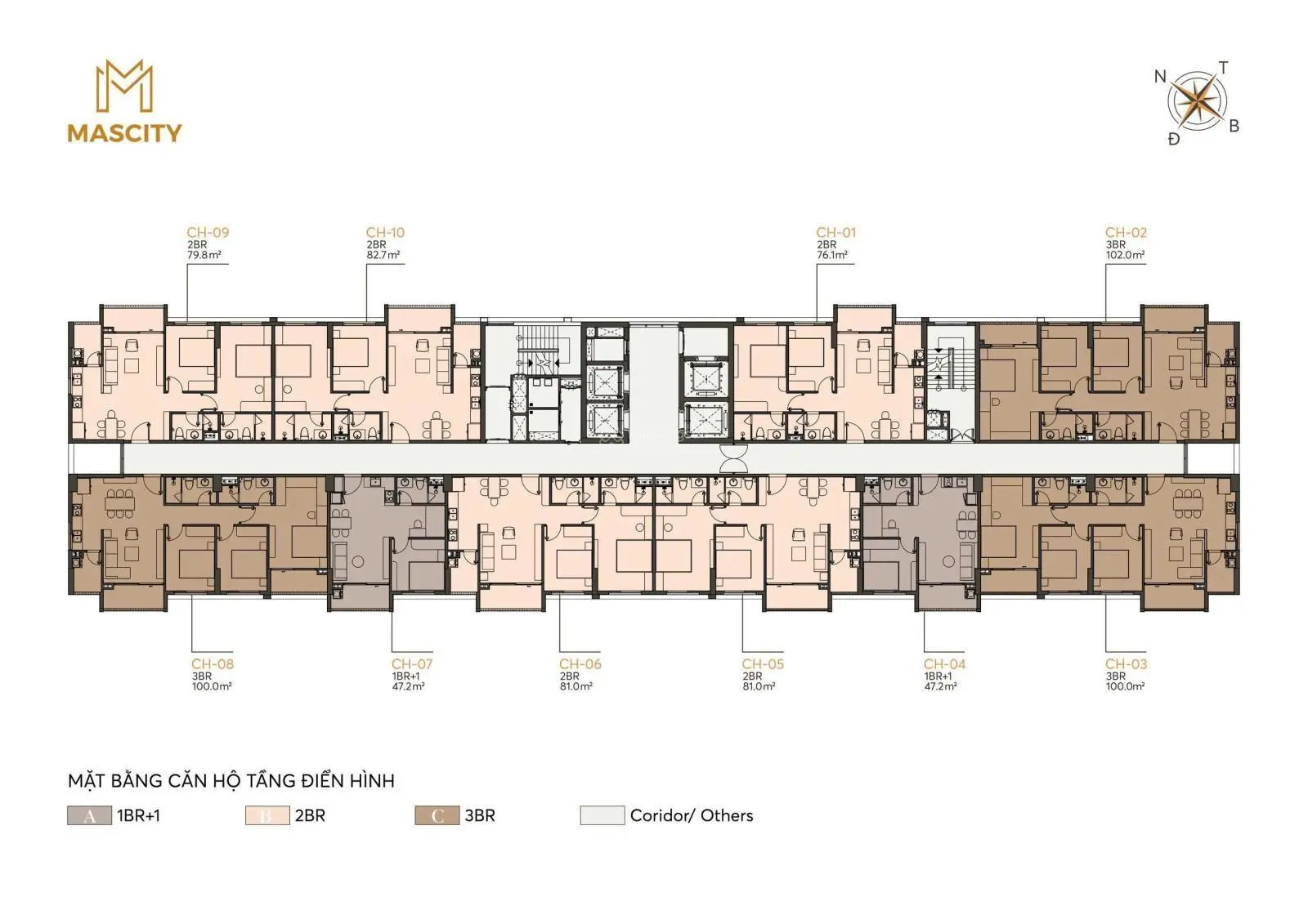 Bán căn hộ 1PN + 1 ở MasCity Bắc Giang, 1,6 tỷ, 47,2 m2, view đẹp hot!