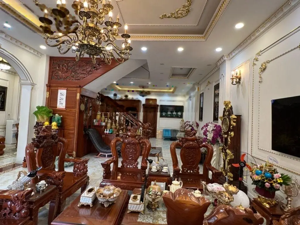 Gò vấp, biệt thự mặt tien đường, p10 - 226m2(12*60m) - 3 tầng - full nội thất - giá bán 60 tỷ, khu