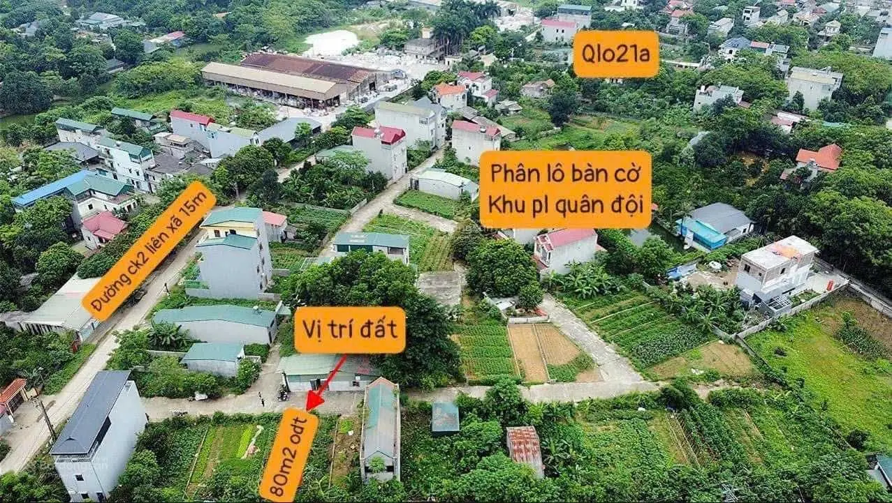 Tôi cần bán đất DT 80m2 full thổ gần QL21 giá 1,4 tỉ tại Thủy Xuân Tiên, Chương Mỹ, HN