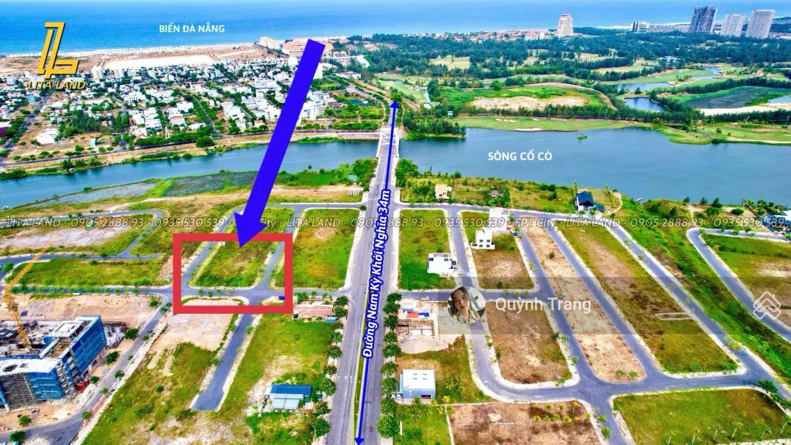 Bán cặp đất 222m2 sạch đẹp Khu V6 FPT City Đà Nẵng hướng Nam vị trí đẹp sát Nam Kỳ Khởi Nghĩa