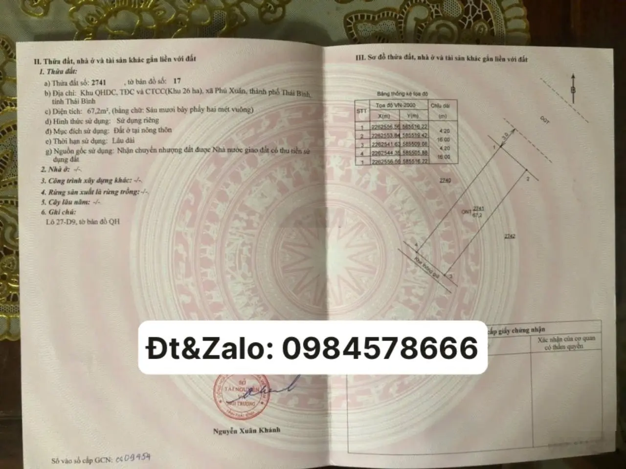 Bán lô đất rẻ nhất khu tđc phú xuân đặc biệt sau nhà có công viên rộng thoáng mát - lh 0984 578 ***