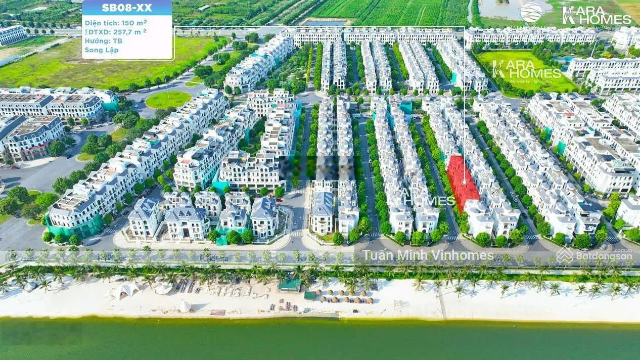 Bán căn biệt thự song lập Sao Biển SB08, 150m2, hỗ trợ vay 70% trong 30 năm, LS 2 năm đầu 6,5%