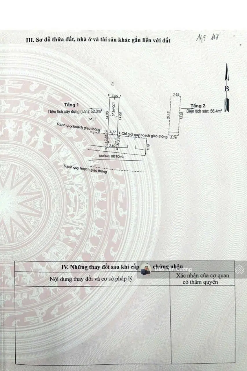 Nhà lầu hoan công 108m2 giá 3.7tỷ đường Trần Hưng đạo gần ngã ba cây lơn phường đông hoà tp dĩ an
