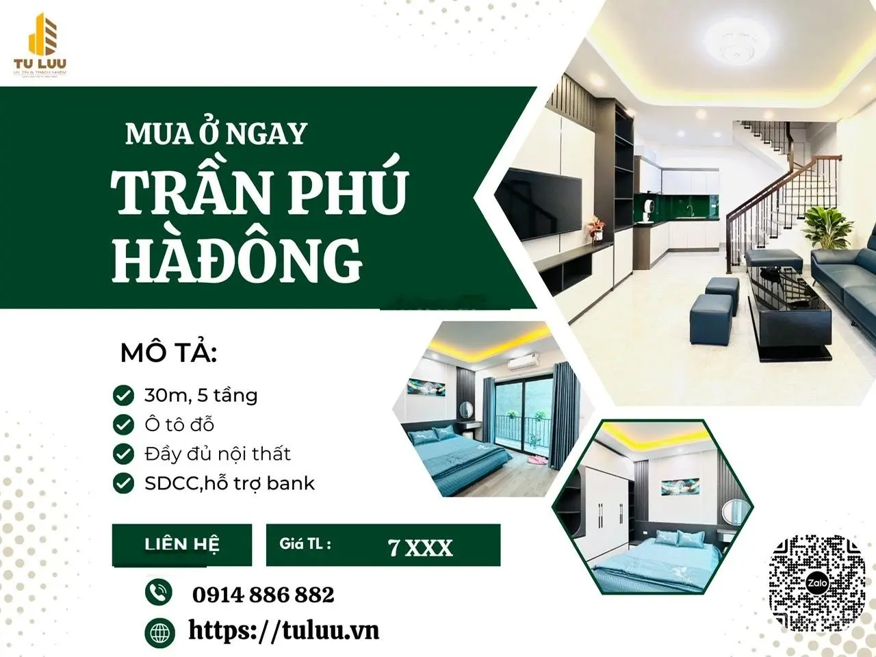 CỰC HIẾM, Trần Phú Hà Đông, gần ĐH lớn, ngõ ô tô tránh, 5 Tầng Full đồ , SDCC, Hỗ trợ BANK, 7xxx tỷ