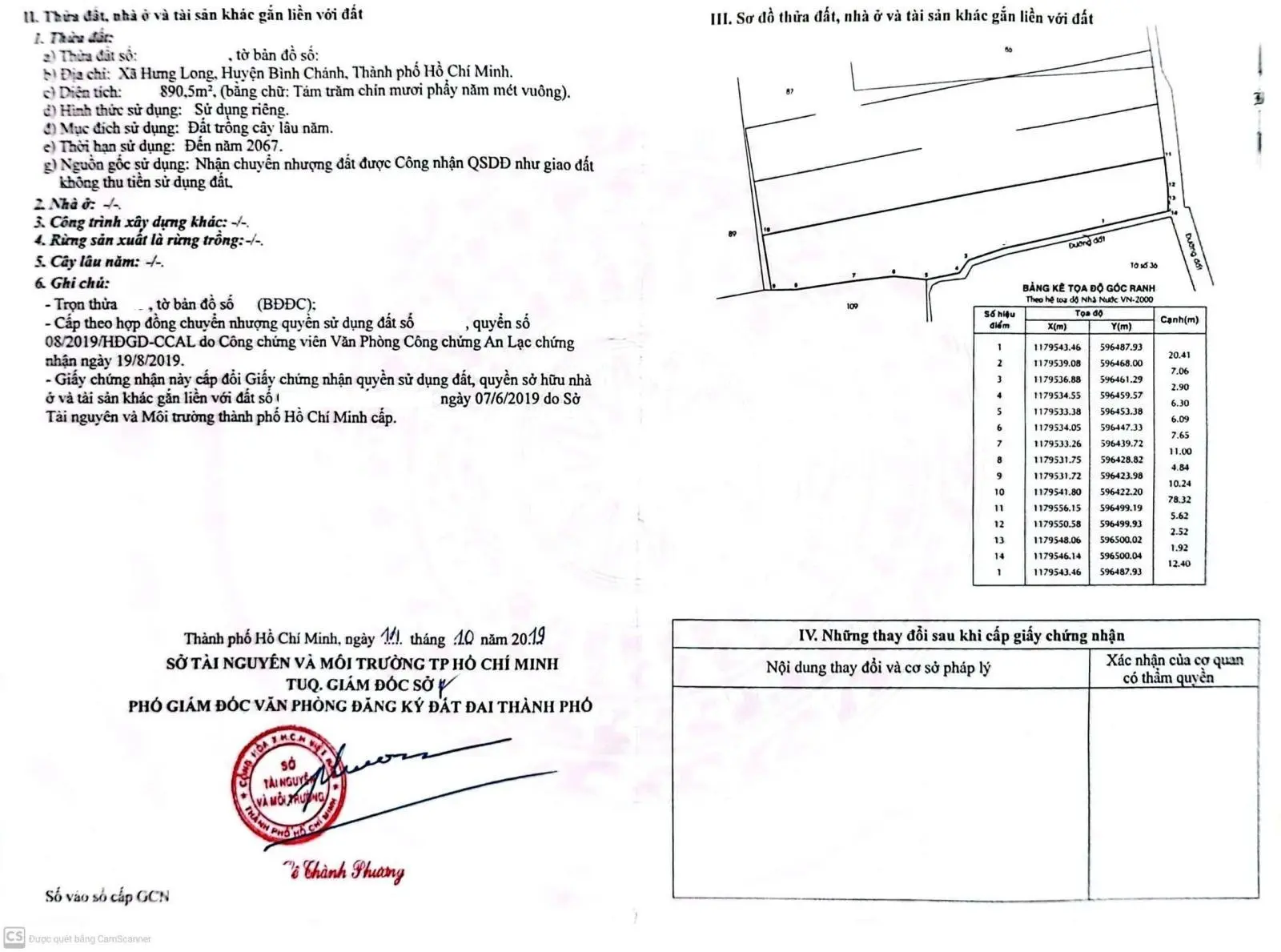 Bán đất trồng cây lâu năm, Hưng Long, Bình Chánh. Giá: 2 tỷ (thương lượng) diện tích: 890m2
