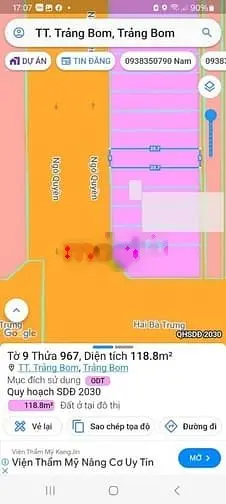 Cần bán lô đất thổ cư, Mặt Tiền đường Ngô Quyền, Thị Trấn Trảng Bom