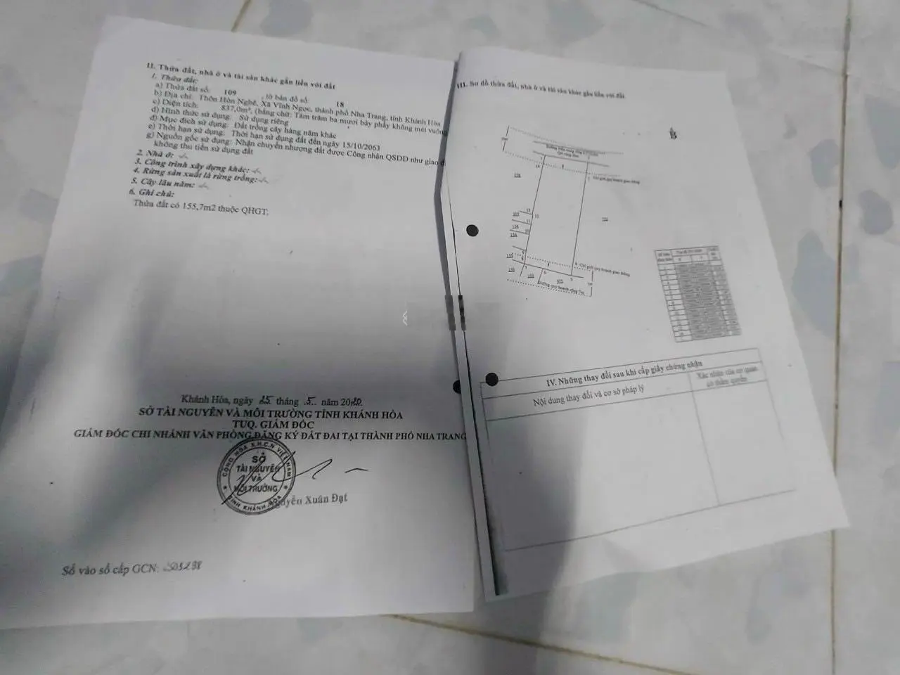 Bán đất giá rẻ đường Mai Thị Dõng, Hòn Nghê, Vĩnh Ngọc, Nha Trang, DT 837m2 (ngang 18m) - Giá: 7 tỷ