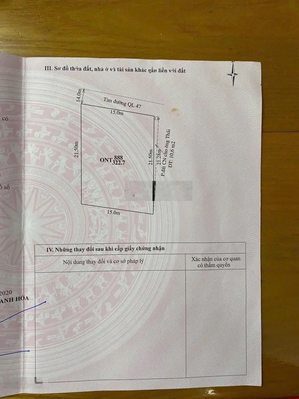 Cần bán lô đất QL47 khu vực Quảng Đông TP Thanh Hoá