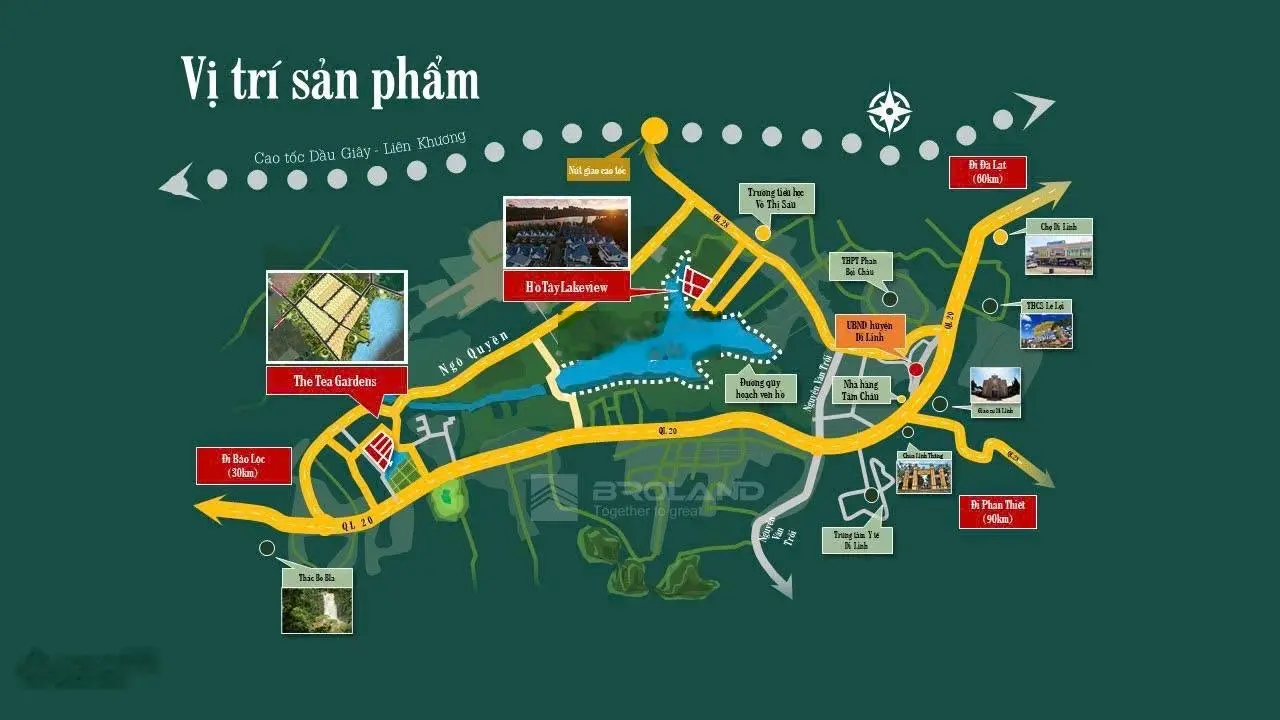 Đất nền Di Linh view hồ đồi chè