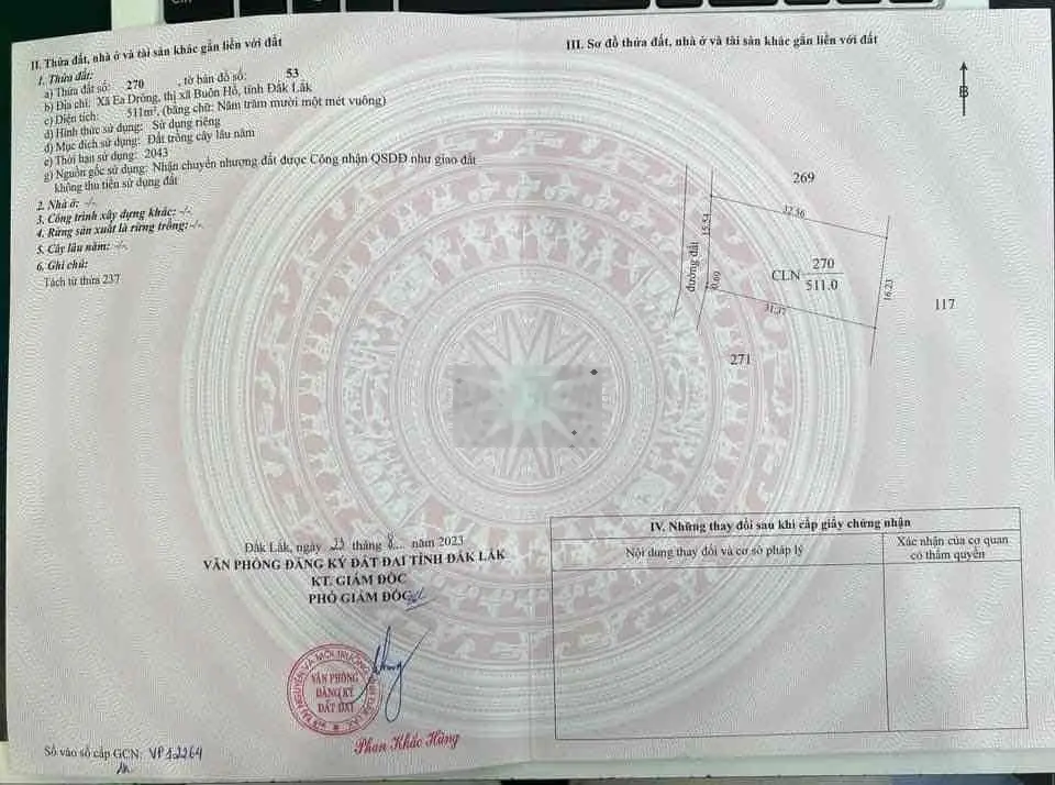 Đất thuộc xã Ea Drong- TX Buôn Hồ-Dakak