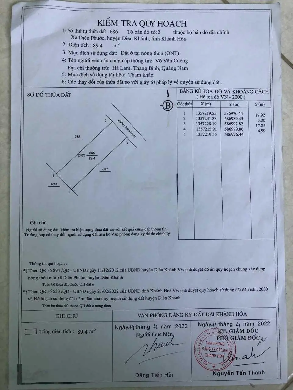 Chính chủ kẹt tiền hạ giá bán lô full TC 90m2 đất Diên Phước gần sông, gần đường QH, gần trung tâm