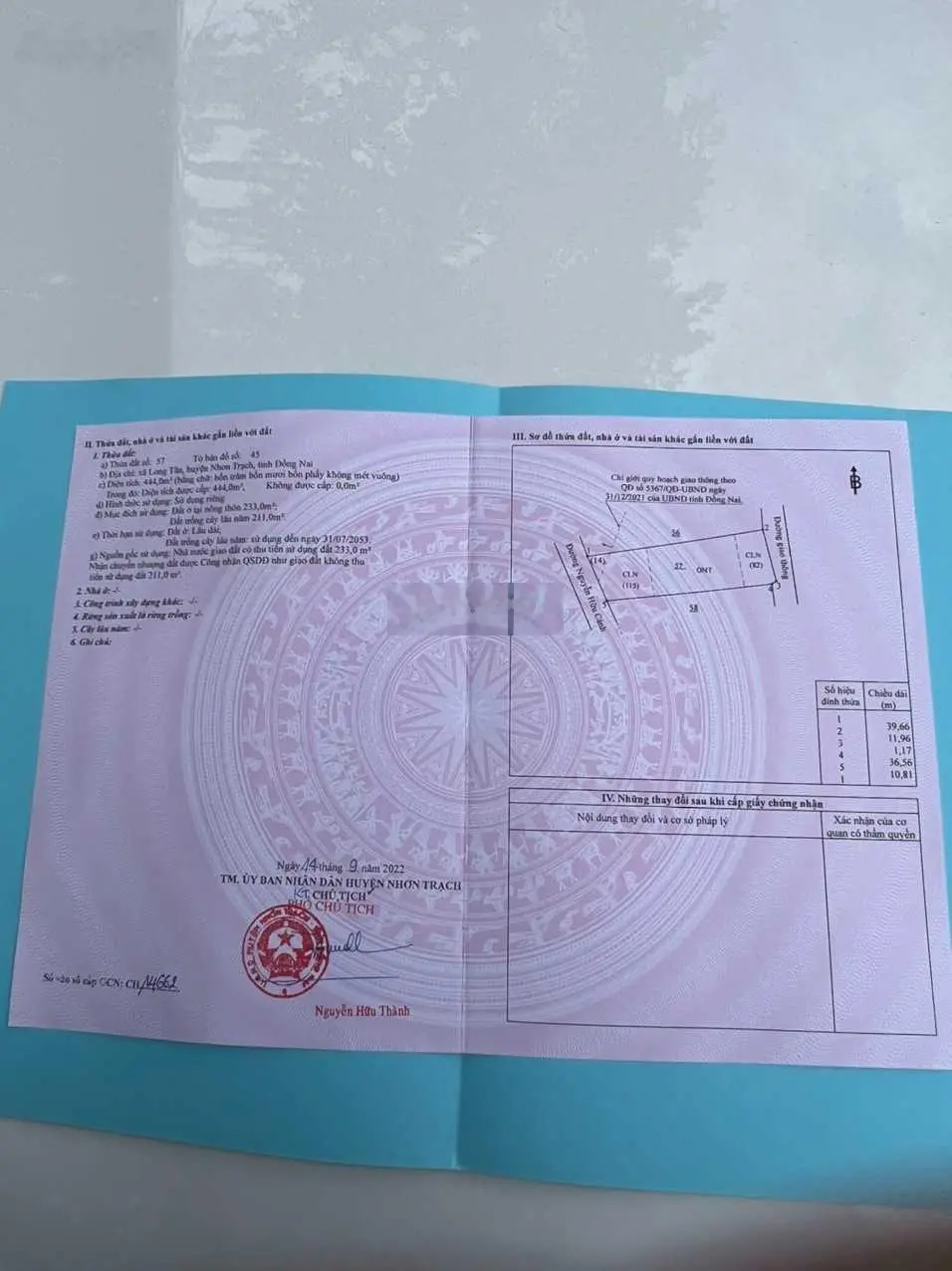 Chủ cần tiền bán gấp lô đất 2MT trước sau MT đường Nguyễn Hữu Cảnh QH full ONT gần VĐ03, giá đầu tư