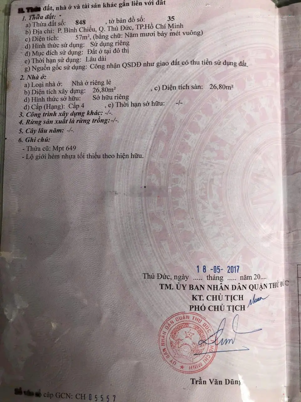 Bán gấp 57m Đất hẻm xe hơi 6m đường Ngô Chí Quốc gần Chợ Nông Sản Thủ Đức