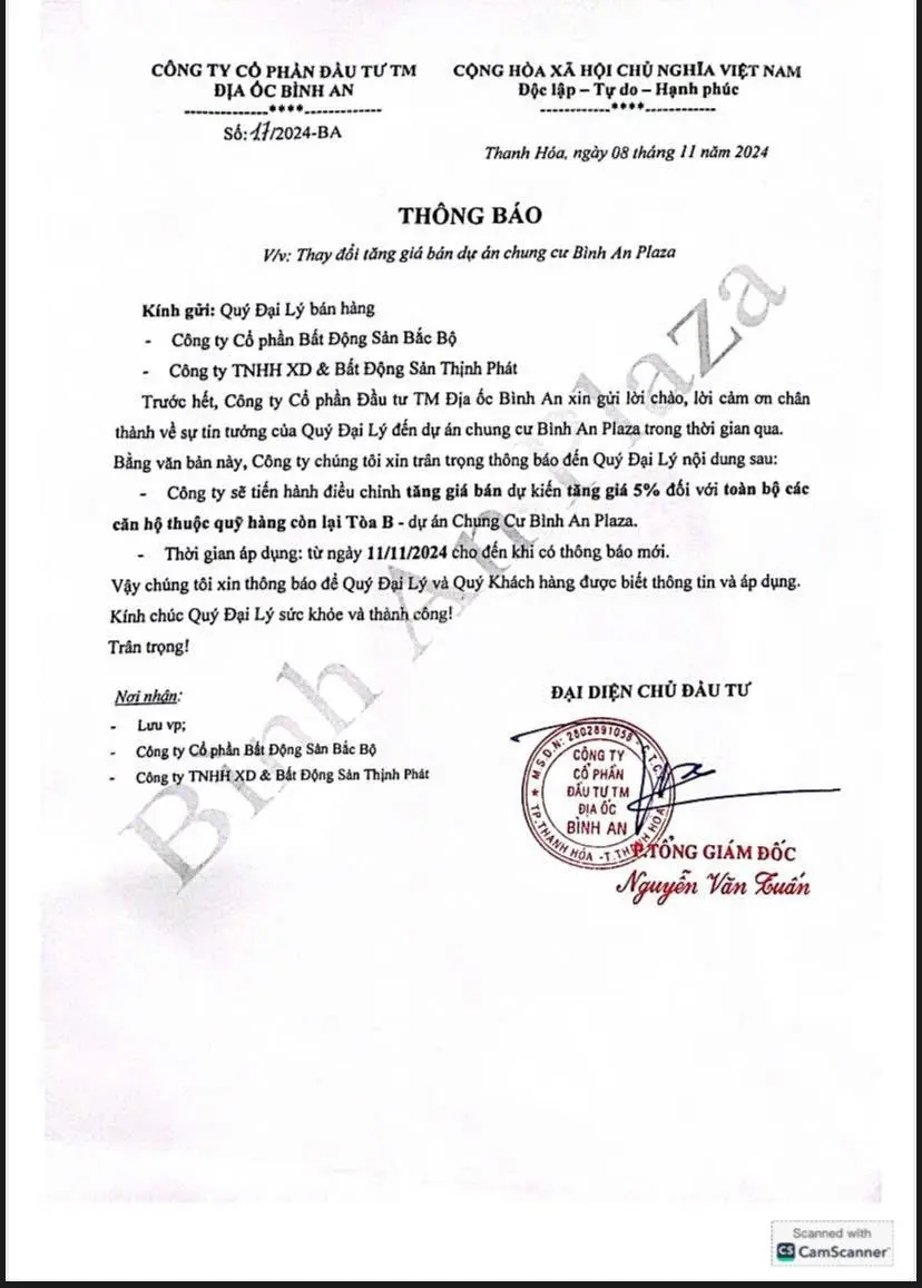 Quỹ căn rẻ nhất chung cư Bình An Plaza