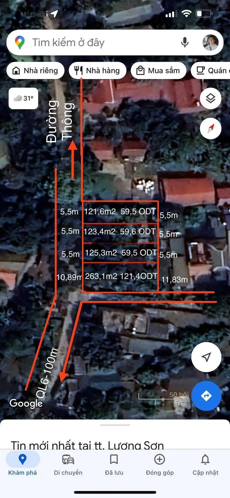 Bán 4 lô đất tại thị trấn Lương Sơn, Hòa Bình cách Quốc lộ 6 khoảng 100m